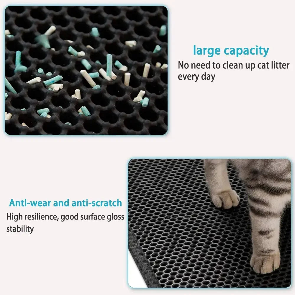 Double Layer Cat Litter Mat – Waterproof, Non-Slip Design