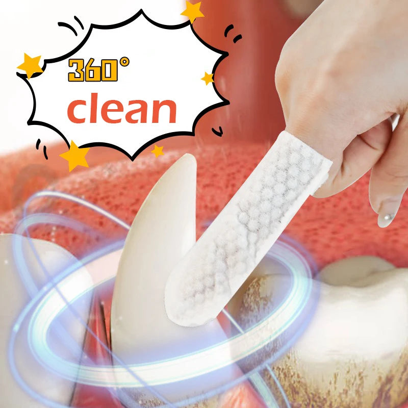 Disposable Pet Finger Toothbrush Wipes for Oral Care
