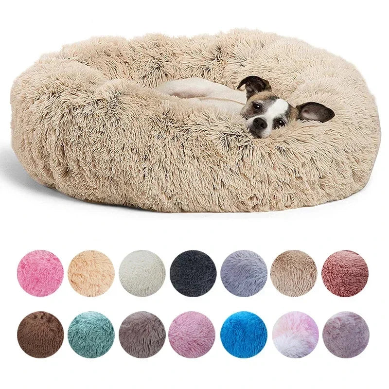 Round Plush Pet Bed for Dogs and Cats – Super Soft
