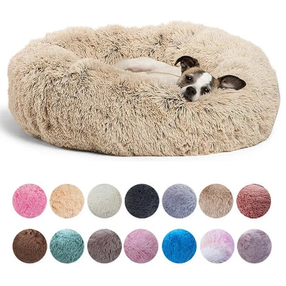 Round Plush Pet Bed for Dogs and Cats – Super Soft