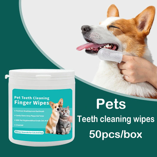 Disposable Pet Finger Toothbrush Wipes for Oral Care
