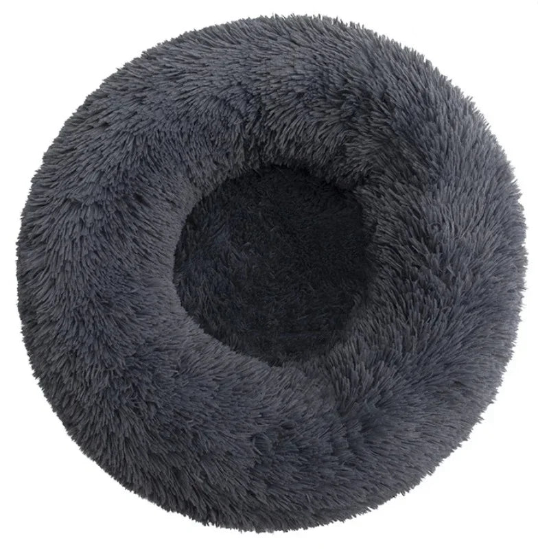 2 Color Round Plush Pet Bed for Dogs and Cats – Super Soft